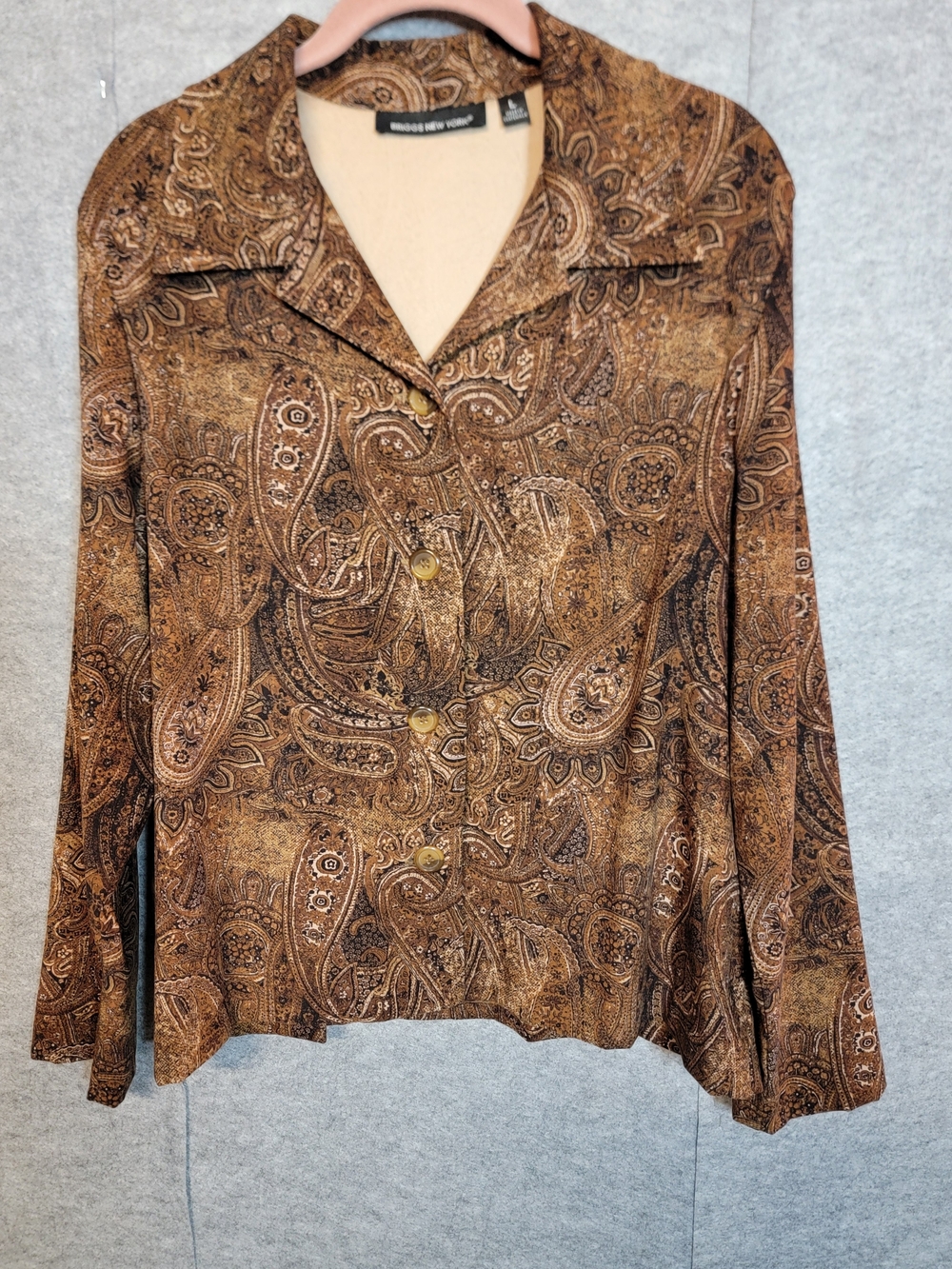 Briggs New York Paisley Button-Down Shirt In Brown And Black